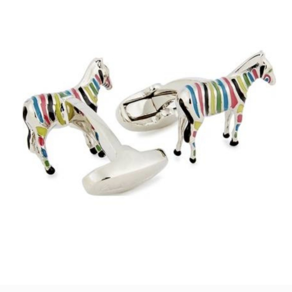 NWOT Paul Smith Zebra Silver-tone Cufflinks